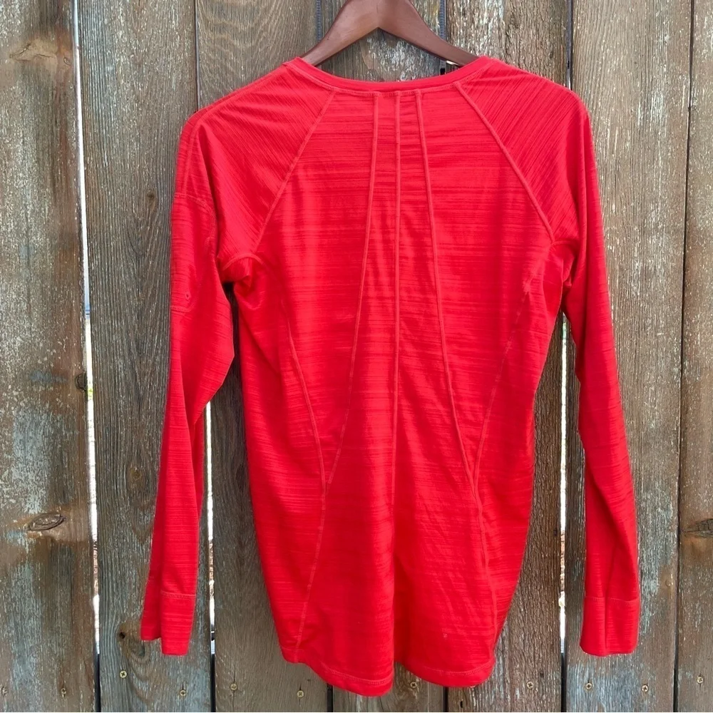 ATHLETA Women’s Orange Red Long Sleeve Half Zip Pullover Sweatshirt Size Small